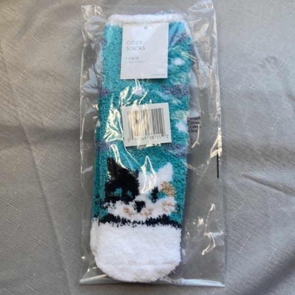 Cozy animal CAT sock crew length with feather mice Cat Toys - Picture 8 of 16